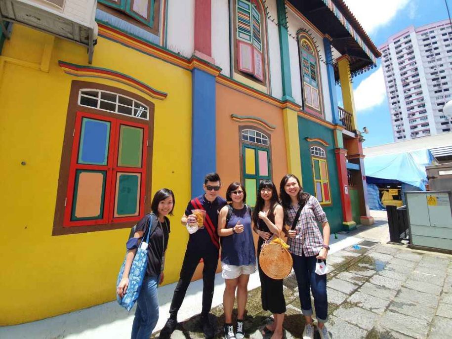 Singapore Tour Guide with visitors on a Little India Walking Tour